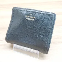 ◇ KATE SPADE NEW YORK ロゴ カード収納多い コンパクトサイズ 二つ折り財布 ウォレット ブラック レディース E  【1402200017793】