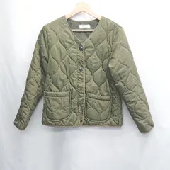 ◇ ⊆ シェリーアイランド シンプル　キルティング 長袖 カーディガン　ｊシャケット サイズM カーキ系 メンズレディース E  【1505220007765】