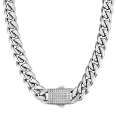 【数量限定】12mm ステンレス マイアミ キューバンチェーン 18金メッキ メンズネックレス キヘイ 男性 チョーカー 喜平チェーン ジルコニア 金属アレルギー対応 ラッパー ダンサー KRKC&CO B系 ヒップホップ アクセサリー