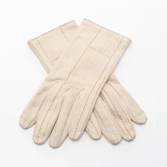 エルメス HERMES 手袋 Hステッチ ベージュ ラムスキン（羊革） グローブ レディース Used Bのサムネイル