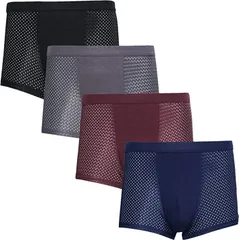 GIVEK ボクサー パンツ 4枚 セット メッシュ 蒸れない 通気性 高伸縮 メンズ ブリーフ 肌触り 抜群 下着 日本Sサイズ タグL ロゴなしAセット( ロゴなしAセット,  S)