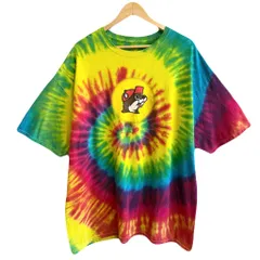 Hanes ヘインズ タイダイ柄 半袖Tシャツ 2面プリント バックプリント BEAVER ビーバー 多色 カラフル 2XLサイズ No.J598のサムネイル