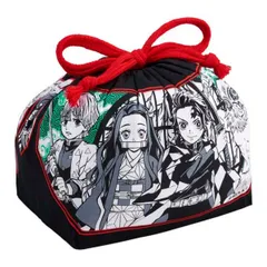 弁当袋 鬼滅の刃 巾着袋 子供 ランチバッグ （ ランチ巾着 お弁当袋 給食袋 子供用 キャラクター 巾着 袋 幼稚園 保育園 お弁当グッズ ランチグッズ キッズ 給食 鬼滅 きめつのやいば 日本製 ）