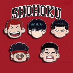 【５個セット】スラムダンク　 キャラクター ブローチ 桜木花道 流川楓 赤木剛憲 三井寿 宫城良田 SLAM DUNK 可愛いアニメ柄