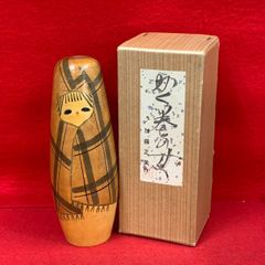 【希少】加藤正美作　かく巻の女　こけし　置物　伝統工芸　郷土玩具　民芸品　　J2