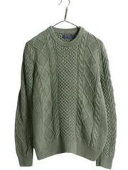 【お得なクーポン配布中!】 ポロ ラルフローレン コットン ケーブル ニット セーター メンズ М / フィッシャーマン アラン ヘビーウェイト ポニー無し クルーネック