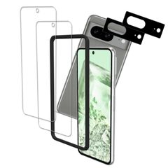 ピクセル8 カバー カメラフィルム 保護フィルム ガラスフィルム 用 8 Pixel Google 強化ガラス 日本素材製 ガラスフィルム【2+2枚セット】ガイド枠付き pixel8 KPNS