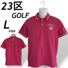 23区 GOLF ニジュウサンクゴルフ メンズ ゴルフウェア L 半袖ポロシャツ VINGT-TROIS オンワード樫山 ピンク系 (D5)★