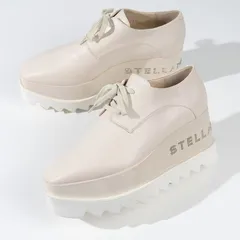 STELLA McCARTNEY ステラマッカートニー ELYSE プラットフォームシューズ 靴 シューズ 800004 W0YG0 レースアップ ロゴ レディース ホワイト 厚底 キラキラ 定番 オケージョン