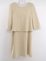 ◇ NATURAL BEAUTY BASIC バックボタン ワンピース ブラウス アンサンブル サイズS ベージュ レディース P  【中古】 【1209280004718】