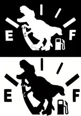 ドッキリ おもしろ カーステッカー 給油メーター ガソリン残量 燃料残量 ティラノサウルス T-rex ジュラシック パーク シール かっこいい おしゃれ 車 バイク エンブレム かわいい