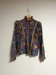 新品●SÉZANEセザンヌ●フラワー花柄 シルク混ブラウスカーディガン●希少40 org.jpg