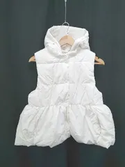 ◇ ⊇ coca コカ フード付きペプラム中綿ベスト サイズM ホワイト レディース E  【1506250002119】