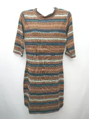 ◇ ◎ ●美品● SLY スライ タグ付き 総柄 ワンピース サイズFREE ブラウン マルチ レディース P  【1406110014019】