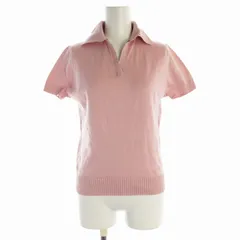 バーバリー ロンドン BURBERRY LONDON ポロシャツ ニット セーター ロゴ 刺繍 スキッパー 半袖 1 S ピンク /RO