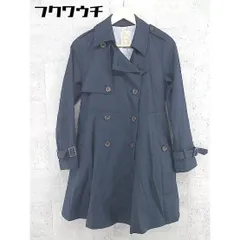 ■ ◎ Khaju カージュ 長袖 トレンチ コート サイズ36 ネイビー レディース  【中古】 【1002801760373】のサムネイル