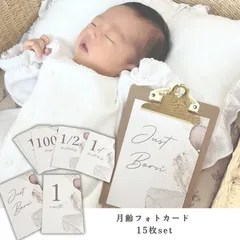【はがきサイズ】月齢フォトカード ハガキ マンスリーカード ベビー 赤ちゃん 手形足形