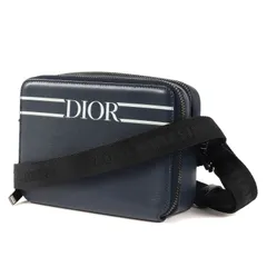 美品 Dior HOMME ディオールオム ロゴ プリント レザー ショルダーバッグ ポーチ ウォレット 財布 スキーコレクション 20AW ネイビー 紺 ハイブランドのサムネイル