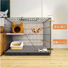 猫用ケージ 大型 多頭飼い 組立簡単 折り畳み式 掃除しやすいネコ用ゲージ コンパクト高さ 錆びない キャットハウス
