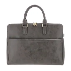 ☆ GRAY(スムース) ☆ SYNTHETIC LEATHER BRIEFCASE ビジネスバッグ メンズ ブリーフケース レディース 通勤 通学 a4 オフィス カジュアル 出張 大容量 お仕事 鞄 パソコン カバン シンプル 無地 書類かばん