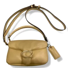 COACH コーチ ピロータビーショルダーバッグ18 2WAYバッグ C3880 ナッパーレザー スナップ開閉 コンパクト 斜め掛け バニライエロー レディース ゴーゴー古着久喜倉庫店No.名479