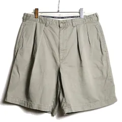90's 00's ポロラルフローレン 2タック コットン チノショーツ 34 ダークセージグリーン ポロチノ ショートパンツ 90年代 オールド 旧タグ　アメリカ古着 USED  ビンテージ ヴィンテージ