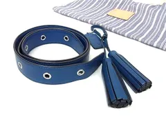 ■極美品■ COACH コーチ 21848 レザー ポーチ付き バッグ用 ショルダーストラップ バッグチャーム 2点セット ブルー系 FJ7595