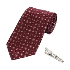 [ディズニー] ネクタイ ミッキーマウス ネクタイ＆タイバーセット DN902513-2赤 ネクタイ タイピン プレゼント