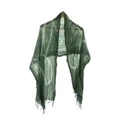 SUZUSAN / スズサン | 大判 フリンジ ストール | グリーン