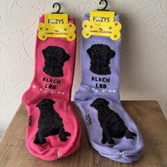 犬種別靴下　Foozy アメリカ直輸入　22-25cm　ブラックラブラドールレトリーバー
