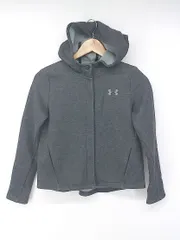 ◇ UNDER ARMOUR キッズ 子供服 裏起毛 フロントボタン 長袖 ジャケット サイズYLG ダークグレー レディース P  【1308040007997】