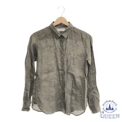 ☆美品☆ UNIQLO ユニクロ トップス シャツ シンプル 長袖 レディース グレー S 901-1709 送料無料 古着