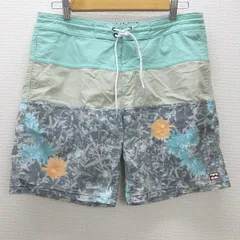 D■ビラボン/Billabong  ショートパンツ/サーフパンツ/水着【32】灰ベージュ緑系/MENS/47【中古】
