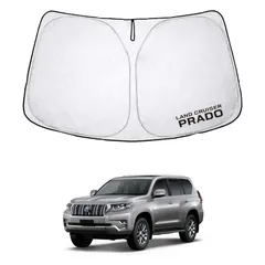 LEXLEYS トヨタ ランドクルーザープラド 150系 前期/後期 改良専用 フロント サンシェード 遮光 カーテン シェード 日よけ 車 ワンタッチ 窓 ガラス カバー セット 車中泊 グッズ ドレスアップパーツ カーシェード カスタム パーツ アクセ 1