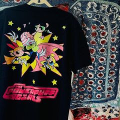 パワーパフガールズ ティーシャツ 半袖 メンズ ヴィンテージリプリント Powerpuff Girls 半袖 Tシャツ 夏 新品 お洒落 セット レトロ 個性的 奇抜  攻め 前衛的 ビンテージリプリント vintage riprint 古着