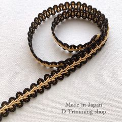 工場直販価格【日本製】30m☆ラメムカデ（リーフ）柄ブレード　ゴールド　反売り 日本製】2m☆ラメ ムカデ（リーフ）柄 ブレード ゴールド | D