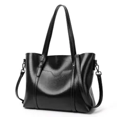 バッグ 鞄 かばん ショルダーバッグ トートバッグ 斜めがけ 肩掛け レディース a4 大きめ 大容量 インナーポケット付 2way ショルダー紐 オフィス ビジネス 通勤 通学 就活 旅行 黒 ブラック 革