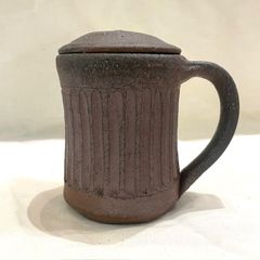 やちむん　PAUL LORIMER  ポールロリマー　蓋付 焼締マグ