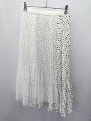 ◇ ◎ ●未使用● MERCURYDUO ドット柄 ロング丈 フレア スカート サイズF ミックス アイボリー系 レディース E  【1406050053666】