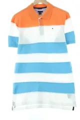 （ L ー XL ） Tommy Hilfiger(トミーヒルフィガー) 半袖 カラー Tシャツ ストライプ カラーミックス- 140CA