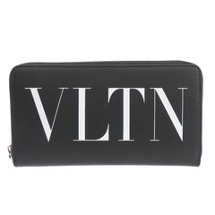 未使用品 ヴァレンティノ VLTNロゴ ラウンドファスナー長財布 ブラック