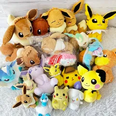 ポケットモンスター 20点 ぬいぐるみ 大量まとめ売り  イーブイ進化系まとめ売り タカラトミー製 レトロピカチュウ 未開封ラストワン賞 20