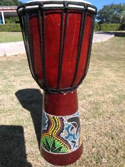 バリ島ジャンベ太鼓(40cmサイズ)(ペイント付き)(1個入り)