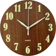 ＭＯＮＯＳＴＯＲＥ MONOSTORE 蓄光掛け時計 サイレント 壁掛け時計 ブラウン アナログ シンプル(ブラウン,  中)