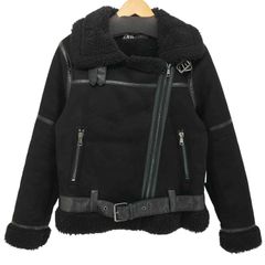 ザラ ZARA ダブルライダース ムートンジャケット レディース import：M 