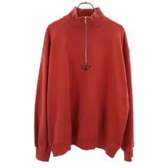 HARE ハレ 長袖 スウェットハーフジップ トレーナー M オレンジブラウン メンズ 古着