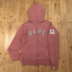 激レアL！A BATHING APE アイコン柄プルオーバーパーカー赤 BAPE 