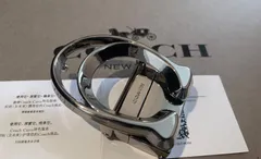 COACHコーチ新品ロゴ入りのプレートリバーシブルスライド バックルのみ 交換用 幅3.8cmベルトに適用/シルバー
