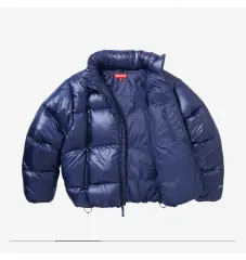美品 Supreme グリッターダウンジャケット ネイビーGlitterYok