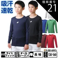 【新品未使用】種類21:(70)ネイビー/130 野球 アンダーシャツ ジュニア 長袖 丸首 ゆったり SSK ジュニアローネック長袖アンダーシャツ エアリーファン 軽量 クイックドライ 日本製 SCF230LLJ
